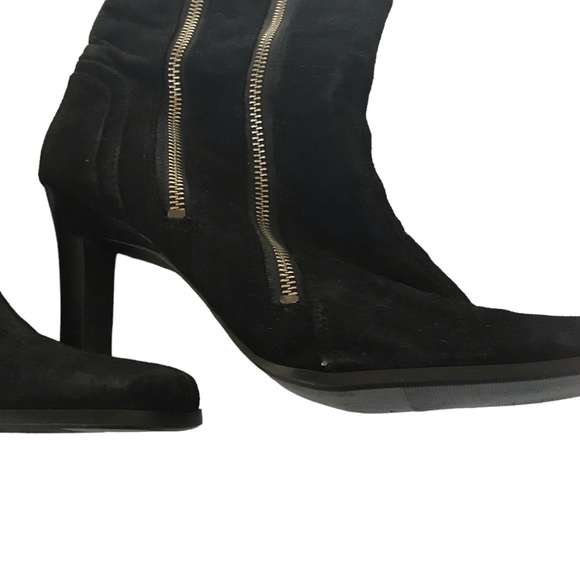 Classified size 10 black boots faux Suede  heeled double zip NWOT - Picture 6 of 13